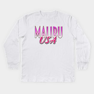 Malibu USA vintage text Kids Long Sleeve T-Shirt
